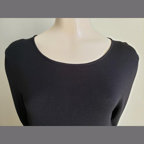 NWOT Eliza J Black Cocktail Dress w/ White Stripes - Picture 3 of 8